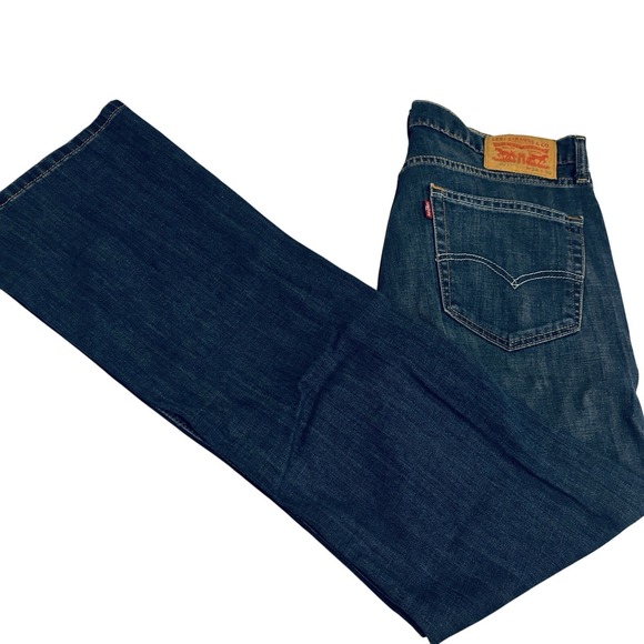 Levi's 527 Slim Bootcut Blue Jeans Men's 34 x 31 Dark Wash Denim School College - Picture 1 of 12